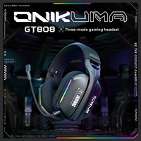 ONIKUMA GT808 ENC Headset Gaming Nirkabel Tri-Mode Headphone Game Latensi Rendah dengan Mikrofon Lampu RGB untuk PC PS5