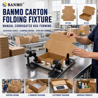 Machine de pliage et de formage de cartons ondulés manuelle de bureau BANMO avec guides réglables et pinces multi-rails pour emballage e-commerce de boîtes ouvertes