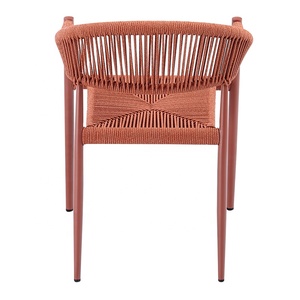 Hiện đại màu Đỏ Patio nhà hàng nhôm ghế bành đồ nội thất ngoài trời Vườn cafe dệt dây Ghế ăn trên bán - Product Image 4
