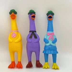 Köpekler için büyük Loud Squeak tavuk oyuncak sokak durak sıcak satış Pet oyuncak karikatür taç dekoratif kauçuk malzeme stres giderici oyuncak - Product Image 2