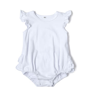 사용자 정의 자수 아기 옷 여름 플러터 소매 유아 아기 버블 장난 꾸러기 유아 소녀 빈 니트 면 복장 2026 - Product Image 5