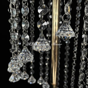 DKB โต๊ะดอกไม้โลหะคริสตัลสีทองงานปาร์ตี้ - Product Image 5