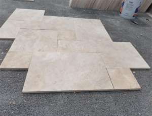 Shihui แผ่นปูพื้นลายหินอ่อนสีเบจหรูหราการตกแต่งภายในวิลล่าแบบออกแบบได้ตามต้องการ - Product Image 6