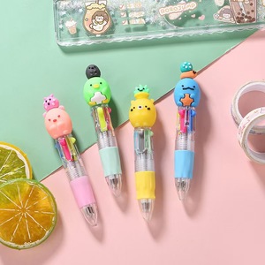 ปากกาลูกลื่นหัวปากกาซิลิโคนกดสี่สีปากกาลูกลื่นหัวการ์ตูนปากกาแบบพกพาสมุดโน้ตสำหรับนักเรียนปากกาหลากสี - Product Image 5