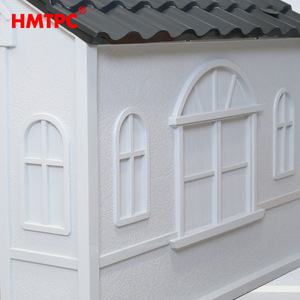 HMTPC <b>Plastic</b> <b>Dog</b> House Outdoor White Gray Rectangle Washable Pet <b>Kennel</b> All Season Doorless Hut - Product Image 1