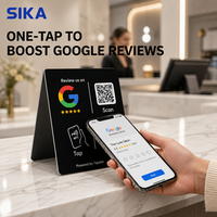 Carte de membre intelligente en acrylique SIKA avec puce NFC et code QR pour restaurants, cafés, hôtels, salons, barbiers, et plaque de table personnalisée