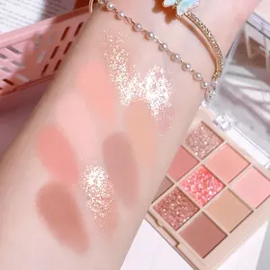 لوحة ظلال عيون نباتية خالية من القسوة 9 ألوان صديقة للبشرة الحساسة مجموعة ملابس طوال اليوم غير لامعة/لامعة لظلال العيون - Product Image 3