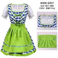 Costume de femme de chambre médiévale à lacets robe allemande Oktoberfest Dirndl tablier à manches courtes robe de soirée Cosplay M-5XL grande taille
