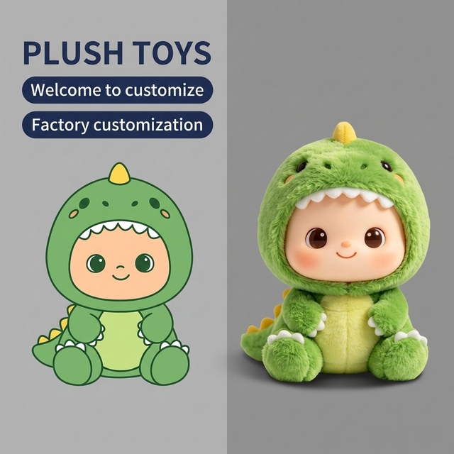 Factory Custom Vinyl Face Plush Toy Cute Dinosaur Soft Toy Popular Plush Doll Collectible Characters Blind Box Plush Custom Toys