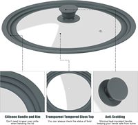 Couvercle de casserole universel en silicone Simake, compatible avec les ustensiles de cuisine de 7 à 12 pouces, couvre-pots en verre trempé, poêles à frire, ustensiles de cuisine en fonte