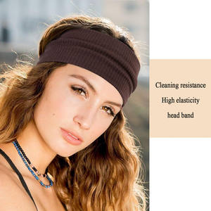 Bandeaux de sport élastiques en tissu doux pour femmes bandes de cheveux antidérapantes pour l'été et l'hiver entraînement Yoga course Sports quotidiens - Product Image 3