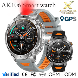 New AK106 1400mAh Large Battery Smart Watch with <b>LED</b> Flashlight BT Call IP68 Waterproof Steel Strap Outdoor Sports Smartwatch - Product Image 1