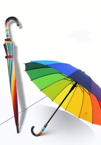 <b>Windproof</b> 16 Rib Large Strong Rainbow Xl Automatic Heavy Duty Golf <b>Umbrella</b> for Rain and Wind Promotion Gift - Product Image 2