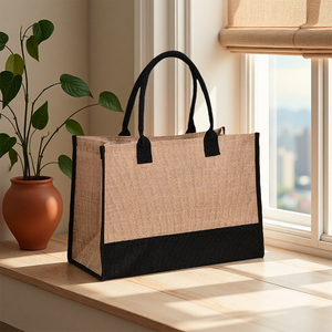 Boho phong cách vải đay Tote Túi tùy chỉnh cho Nhỏ VảI làm vách ngăn Túi Quà Tặng hessian đay túi mà không cần lót - Product Image 3