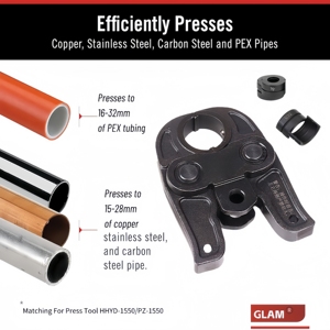 Cabezal de Herramienta de Prensado Hidráulico Industrial Glam para Tuberías, Prensa Universal para Bricolaje, Mordazas para Pex, Cobre, Perfiles TH/U/V/M/<span class=keywords><strong>VAU</strong></span>/VUS - Product Image 6