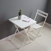 Ensemble table et chaises pliables 2 places en fer forgé rose pastel, style nordique, pour salons de thé, cafés et desserts – Le best-seller des réseaux sociaux