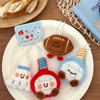 Nouvel Arrivage : Pendentif Porte-clés Léger en Peluche, Motif Raquette de Tennis, Badminton, Tennis de Table, Design Cartoon Jelly Cates, Jouet Mignon