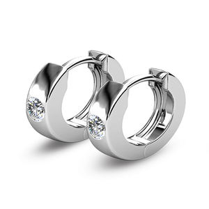 Pendientes de aro de anillo de uso diario adornados con cristales de Swarovski, pendientes de joyería de plata 925 de Daisini sin plomo de níquel de ley - Product Image 4