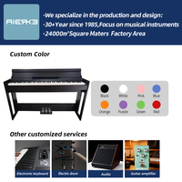 AIERKE P2005 Beginner to Pro 88-Key Digital Piano Flip Cover Light Customized Upright Electric Piano with Fiberboard Shell