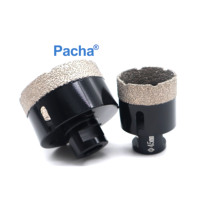Scie cloche diamantée brasée Pacha Tool PD-1 en marbre noir, filetage M14/M10, tige hexagonale 6mm 8mm, pour béton/verre, diamètre de travail 35mm