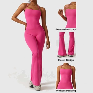 Pantalon de yoga évasé taille haute, design unique, séchage rapide, combinaison de sport et fitness avec leggings évasés, port bidirectionnel - Product Image 2