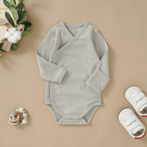 ชุดจั๊มสูทผ้าฝ้ายถักแบบใหม่สำหรับทารกแรกเกิดชุดหมีแขนยาวสีทึบสำหรับฤดูใบไม้ร่วง - Product Image 4