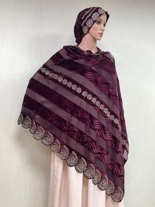 MS-2183 Nouvelle Arrivée 2026 Hijab Dubai Foulard Africain Châles de Prière Broderie Dentelle Écharpes Tenues de Fête <span class=keywords><strong>Ramadan</strong></span> - Product Image 2
