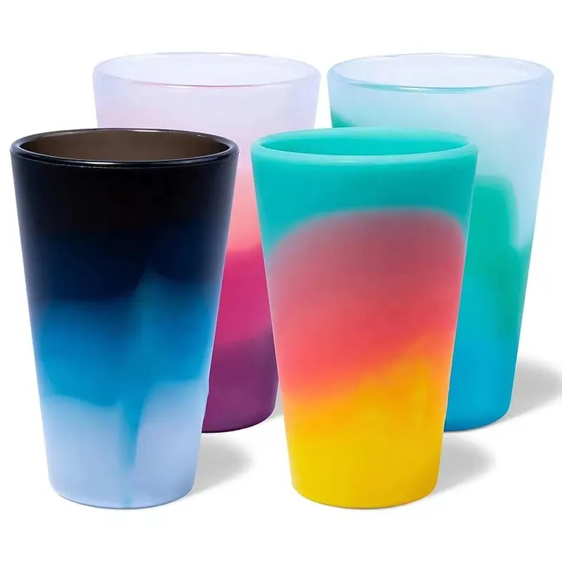 40ml-600ml personalizzazione infrangibile Silicone Tumbler colorato tazza di vino birra bere tazza di Silicone tazze di caffè per il campeggio del partito