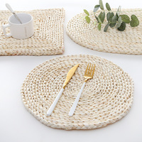 Sous-plat rond tissé de style japonais pour usage domestique, épais, isolant thermique, résistant à la chaleur, dessous de verre, tapis de protection pour plaque de cuisson et plat à fondue