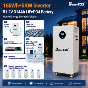 ระบบจัดเก็บพลังงานภายในบ้าน New BMS All One 16kWh 51.2V 314Ah แบตเตอรี่ลิเธียม พร้อมอินเวอร์เตอร์ 5kW ในตัว + ระบบปรับสมดุลแบตเตอรี่แบบแอคทีฟ + Wifi + Bluetooth CAN - Product Image 3