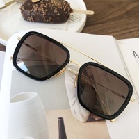 Lunettes de soleil carrées Tony Stark à double pont avec logo Iron Man, verres teintés, style cosplay, directement de l'usine