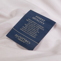 Logo de marque personnalisé haute densité et taille extrémité pliée vêtement Textile cou étiquettes tissées étiquettes pour vêtements durables 100 pièces