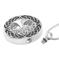 Colgante de Acero Inoxidable Plateado en Forma de Corazón con Árbol de los Deseos Celta para Cenizas de Mascotas, Unisex