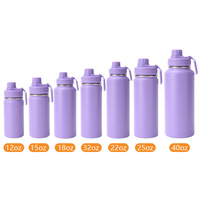 Bouteille d'eau isotherme personnalisée en acier inoxydable 304 pour sports de plein air, grande capacité, avec poignée, type gourde spatiale