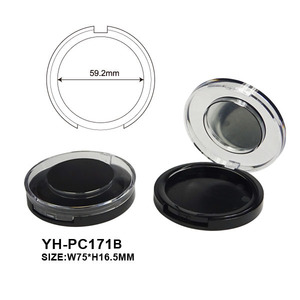Factory Round Cosmetic <b>Compact</b> Case with <b>Mirror</b> Portable Makeup Container Empty Blush Powder Box ABS Packaging - Product Image 2