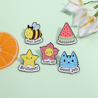 Animaux Plante épingles en métal personnalisé bien fait bon travail pastèque épinglette insigne mignon chat abeille broche émail épingles