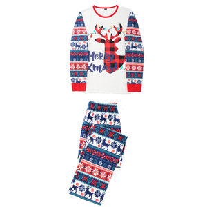 Pyjama de Noël <span class=keywords><strong>personnalisé</strong></span> <span class=keywords><strong>Famille</strong></span> assortie Parent-enfant Renne Imprimé à carreaux Pyjama de Noël assorti Ensemble de vêtements de nuit pour la <span class=keywords><strong>famille</strong></span> - Product Image 1