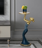 Statue de sculpture moderne légère et luxueuse pour le salon en résine pour fille plateau de rangement pour décoration de la maison pièce décorative élégante