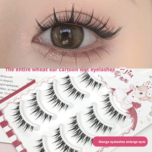 Cils synthétiques Wet Eyelashes Wheat Ear Comic, boîtes de cils, tige entièrement transparente, poils doux, aspect naturel léger - Product Image 3