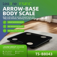 Balance connectée LEAONE 180 kg avec analyseur de graisse corporelle, écran LCD rétroéclairé, précision 10g, alimentation par piles, mesure IMC et poids corporel