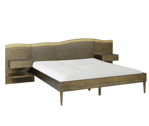 Base de Cama Queen Moderna Ajustable con Cabecero de Borde Natural y Mesitas de Noche/Armarios Integrados, Diseño Lujoso - Product Image 5
