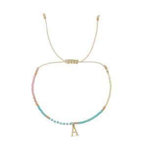 Personnalité Ethnique Simple Style Lettre Couleur Contraste Perles De Riz À La Main Perlé Chanceux <span class=keywords><strong>Couple</strong></span> Bracelets - Product Image 5