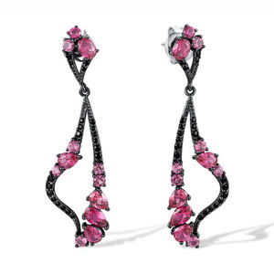 Boucles d'oreilles pendantes LAVINA, bijoux de mode uniques et modernes, design charmant, zircon, argent sterling 925, cadeau unisexe - Product Image 1