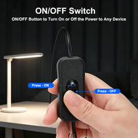 Cable USB con interruptor basculante en línea de encendido/apagado, revestimiento de PVC, conductor de cobre puro, cable de extensión para grabadora de conducción, ventilador, tira de LED