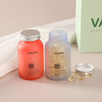 Bouteilles personnalisées en verre dépoli pour gélules et vitamines, flacons vides mats pour compléments de santé avec bouchon en aluminium