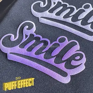 कस्टम पुरुषों की ओवरसाइज टी टी-शर्ट यूव रंग बदलने वाले लोगो टी शर्ट 180 ग्राम कपड़े पफ प्रिंट डिजाइन शर्ट जो सूरज में रंग बदलते हैं - Product Image 2