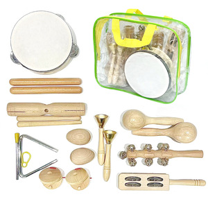 Ensemble d'instruments de percussion en bois en gros avec xylophone, tambourin, maraca et tube sonore pour l'éducation musicale et le jeu des enfants - Product Image 1