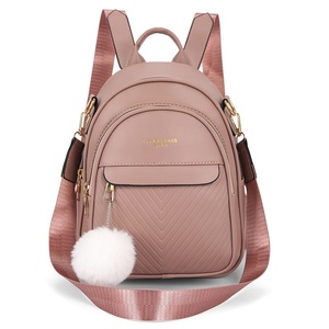 Nueva Mochila Casual Retro para <span class=keywords><strong>Mujer</strong></span>, Minimalista, Acolchada, de PU, con Cierre, de Poliéster, Impermeable, Resistente al Desgaste, Pequeña, para Viajes - Product Image 2