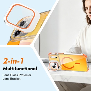 Funda Magnética con Degradado Láser para iPhone 17 12 13 14 15 16 Pro Max 17 Air, con Protector de Lente HD, Soporte y Protección Antigolpes - Product Image 2