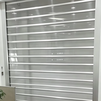 Porte à enroulement transparente électrique automatique sur mesure, directement de l'usine, avec vue complète en cristal